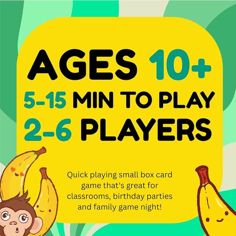 Joking Hazard BanaNO- Small Box Push Your Luck Card Game Great for Kids & Adults | Easy to Learn and Play| Grow the Biggest Banana! |2-6 Players | 5-15 Minutes to Play in Kuwait