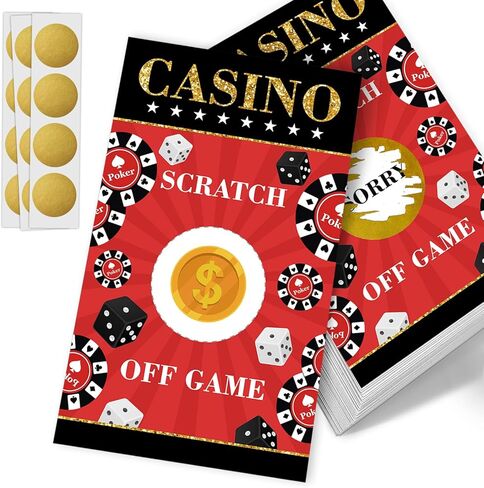Casino Funny Party Game Scratch Off Cards 32Pcs, Casino Night Holiday Event Raffle Tickets, Lottery Game for Group Activity, Business Birthday Party Favors Adult Party Events Supplies in Saudi Arabia