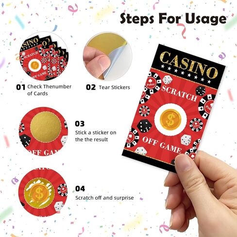 Casino Funny Party Game Scratch Off Cards 32Pcs, Casino Night Holiday Event Raffle Tickets, Lottery Game for Group Activity, Business Birthday Party Favors Adult Party Events Supplies in Saudi Arabia