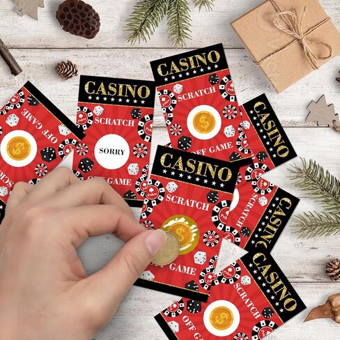 Casino Funny Party Game Scratch Off Cards 32Pcs, Casino Night Holiday Event Raffle Tickets, Lottery Game for Group Activity, Business Birthday Party Favors Adult Party Events Supplies in Saudi Arabia