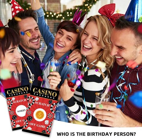 Casino Funny Party Game Scratch Off Cards 32Pcs, Casino Night Holiday Event Raffle Tickets, Lottery Game for Group Activity, Business Birthday Party Favors Adult Party Events Supplies in Saudi Arabia