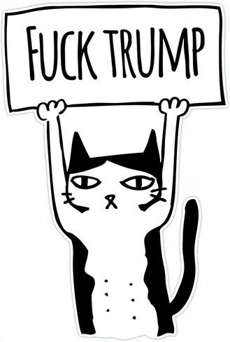 Protest Cat Vinyl Sticker – Waterproof Political Bumper Decal for Cars Trucks Laptops and SUVs in Saudi Arabia