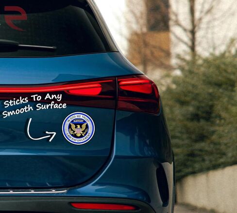 in God We Trust Law Enforcement Vinyl Sticker Decal - 4 Inches - Patriotic Decals for Vehicles Car Truck Window Bumper Laptop Tablet Tumbler Water Bottle and Any Smooth Surface 2 Pack in Kuwait