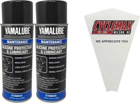 عبوتان من Cyclemax متوافقة مع مادة التشحيم والحماية السيليكون Yamaha Yamalube ACC-SLCNS-PR-AY تحتوي على علبتين وقمع in Kuwait