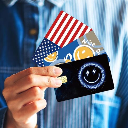 36PCS Smiling Credit Card Skin Stickers, Debit Card Skin Stickers Removable PVC Waterproof, No Duplicates, Personalized Transportation Bus Card Skin in Saudi Arabia