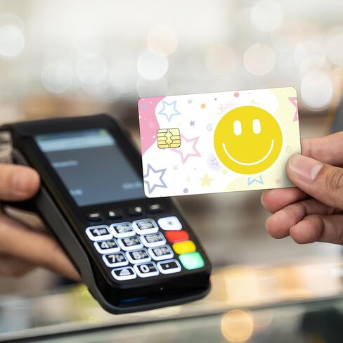 36PCS Smiling Credit Card Skin Stickers, Debit Card Skin Stickers Removable PVC Waterproof, No Duplicates, Personalized Transportation Bus Card Skin in Saudi Arabia