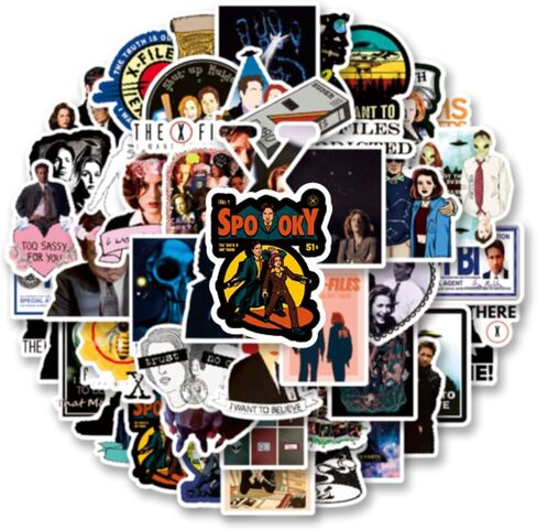 50pcs Classic Sci-fi TV Stickers Pack, Aesthetic Vinyl Waterproof Sticker Decal for Water Bottle,Laptop,Phone,Skateboard,Scrapbooking for Party Supply Decor in Saudi Arabia
