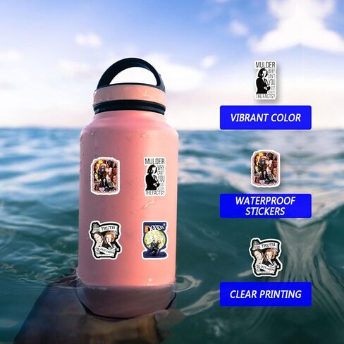 50pcs Classic Sci-fi TV Stickers Pack, Aesthetic Vinyl Waterproof Sticker Decal for Water Bottle,Laptop,Phone,Skateboard,Scrapbooking for Party Supply Decor in Saudi Arabia