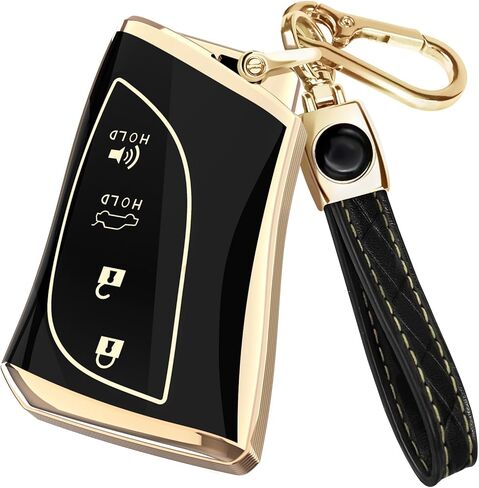 Lucrum متوافق مع غطاء وسلسلة مفاتيح Lexus Key Fob، و4 أزرار لـ ES GX LC LS LX NX RX TX UX (2020-2025) in Kuwait