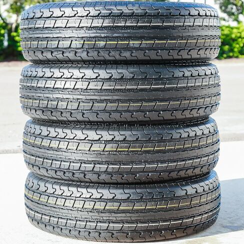 Set of 4 (FOUR) Roundrule ST Hikee Semi Steel Premium Trailer Radial Tires-ST235/80R16 235/80/16 235/80-16 123/119L Load Range E LRE 10-Ply BSW Black Side Wall in Saudi Arabia