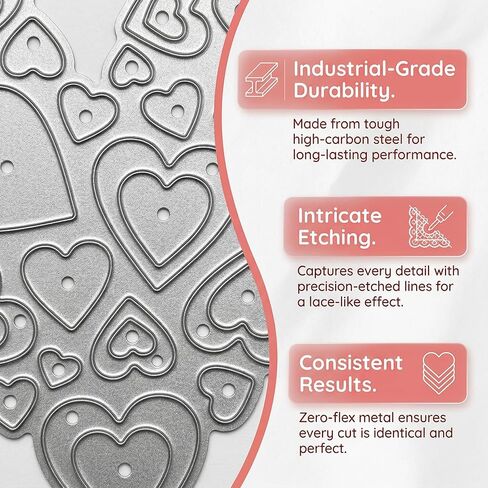 Love Heart, Metal, Cutting Dies Stencil, Embossing Blade, Eid Al-Adha Mubarak in Kuwait