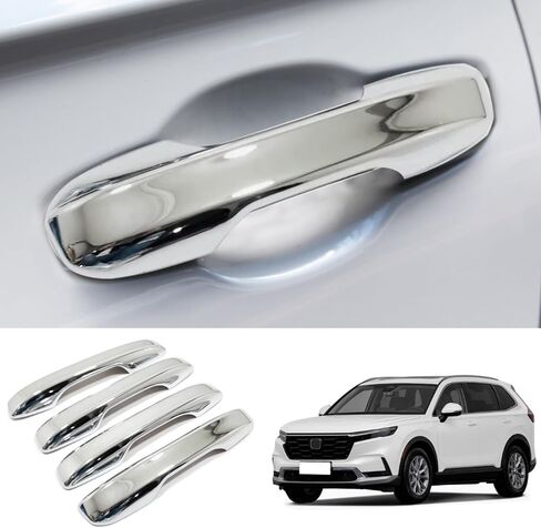 Car Accessories Exterior Door Handle Cover Trim Without Smart Holes Compatible with Honda CR-V CRV 2023 2024 2025 2026 (Chrome) 4PCS ABS in Saudi Arabia