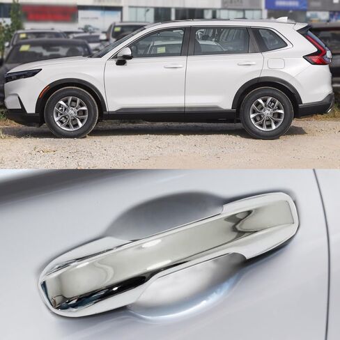 Car Accessories Exterior Door Handle Cover Trim Without Smart Holes Compatible with Honda CR-V CRV 2023 2024 2025 2026 (Chrome) 4PCS ABS in Saudi Arabia