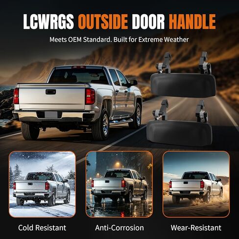 مقبض باب خارجي LCWRGS قطعتين متوافق مع Ford Ranger 1998-2011، 2001-2010 Mazda B2300 B3000 B4000 مقبض الباب الخارجي الأمامي الأيسر للسائق وجانب الركاب الأيمن، يستبدل OE# 2L5Z1022404BAA in Kuwait