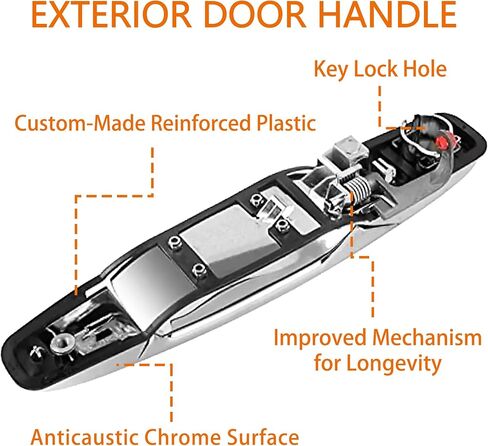 22738721 Exterior Chrome Door Handle Front Left Driver Side Fit for 2007-2013 GMC Sierra Yukon XL Denali, Chevy Tahoe Avalanche Silverado Suburban, Cadillac Escalade ESV. Replaces# 20828258, 22738721 in Saudi Arabia