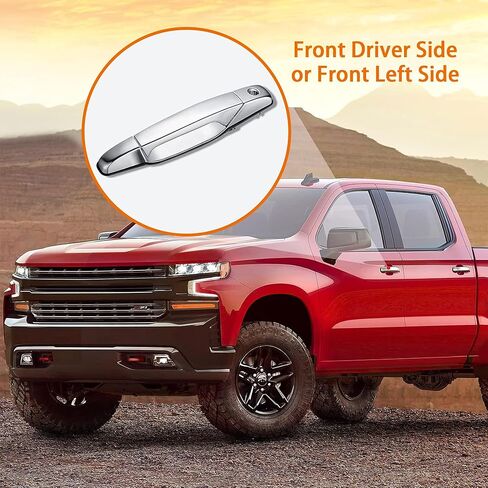 22738721 Exterior Chrome Door Handle Front Left Driver Side Fit for 2007-2013 GMC Sierra Yukon XL Denali, Chevy Tahoe Avalanche Silverado Suburban, Cadillac Escalade ESV. Replaces# 20828258, 22738721 in Saudi Arabia
