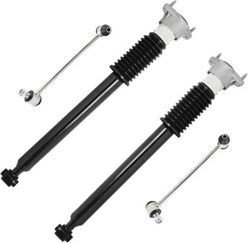 محور ديترويت - طقم 4 قطع ممتص الصدمات الخلفي لمرسيدس بنز C300 C250 E250 E350 C350 E400 C230 C63 AMG E63 AMG، جانب السائق والراكب 2 ممتص الصدمات 2 استبدال قضبان التأرجح in Kuwait