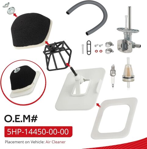 JAVIK طقم مرشح الهواء مع صمام الوقود بيتكوك اعة لياماها TTR125 TTR-125 2000-2024 O.E.M #5HP-14450-00-00 in Kuwait
