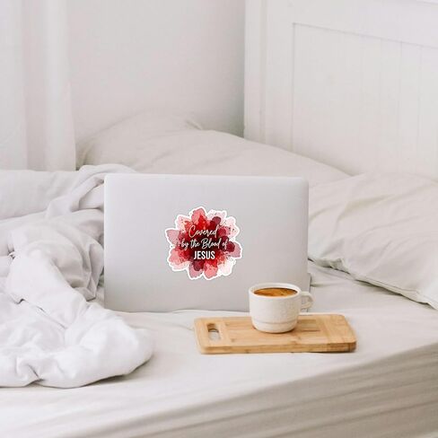 Covered by The Blood of Jesus Sticker Vinyl 5 inches, Christian Christ Religion, Bumper Sticker Decal, Jesus car Window Decal, Waterproof Vinyl Decals for Car, Laptops, Windows etc in Saudi Arabia