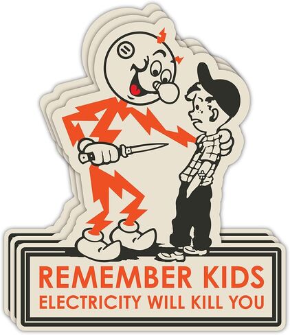 Thats It! Remember Kids Electricity Will Kill You Sticker | Removable Decal Car Bumper | Indoor Outdoor Window Sticker | Vinyl Decal for Electric Meter & Water Dispenser | Waterproof Sticker | TI–403 in Saudi Arabia