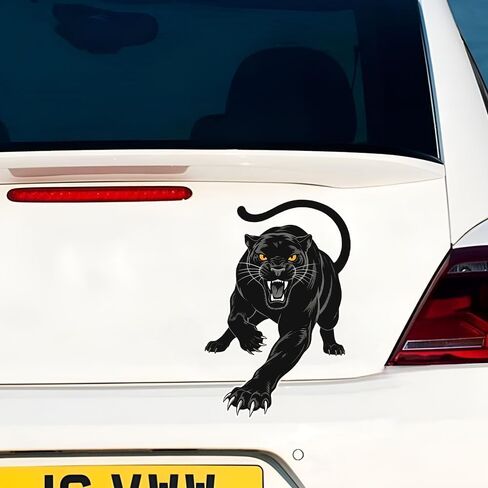 2 Pack Dark Panther Vinyl Decal - Sleek Gloss Black Car Sticker for Window, Motorcycle, Helmet - Waterproof Removable for Laptop & Truck Z-109 in Saudi Arabia