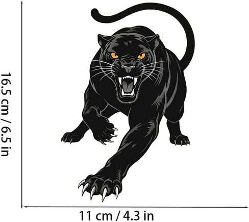 2 Pack Dark Panther Vinyl Decal - Sleek Gloss Black Car Sticker for Window, Motorcycle, Helmet - Waterproof Removable for Laptop & Truck Z-109 in Saudi Arabia