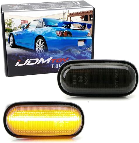 iJDMTOY JDM Smoked Lens Amber Full LED Front Fender Side Marker Light Kit Compatible With 2000-2009 Honda S2000, Replace OEM Amber Sidemarker Lamps in Kuwait