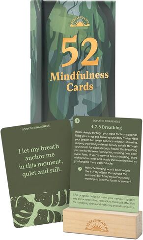52 Mindfulness Cards – Simple Practices for Stress & Anxiety Relief, Emotional Regulation, and Mindful Living – Daily Self Care Exercises & Inspirational Affirmations for Calm, Relaxation, & Grounding in Saudi Arabia