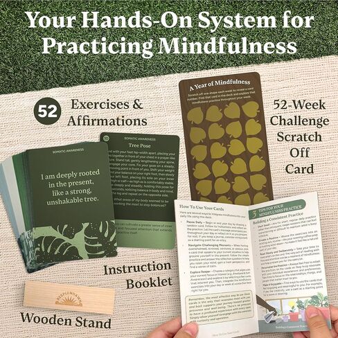 52 Mindfulness Cards – Simple Practices for Stress & Anxiety Relief, Emotional Regulation, and Mindful Living – Daily Self Care Exercises & Inspirational Affirmations for Calm, Relaxation, & Grounding in Saudi Arabia