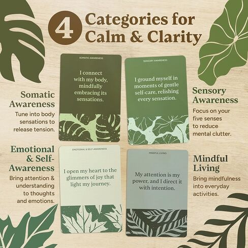 52 Mindfulness Cards – Simple Practices for Stress & Anxiety Relief, Emotional Regulation, and Mindful Living – Daily Self Care Exercises & Inspirational Affirmations for Calm, Relaxation, & Grounding in Saudi Arabia