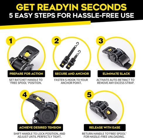 Hifybaty 2PCS Retractable Ratchet Straps - Heavy Duty Transom Tie Downs 2in x 4ft Ratchet Straps for Boat Trailer - Extra Mounting Brackets & Bolt Set, Boat Accessories, Break Strength 2200LBS/998KG in Saudi Arabia