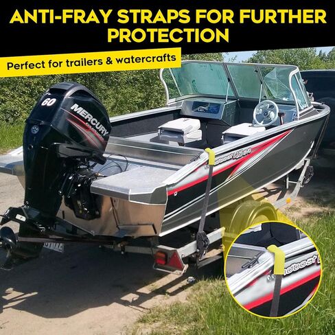 Hifybaty 2PCS Retractable Ratchet Straps - Heavy Duty Transom Tie Downs 2in x 4ft Ratchet Straps for Boat Trailer - Extra Mounting Brackets & Bolt Set, Boat Accessories, Break Strength 2200LBS/998KG in Saudi Arabia