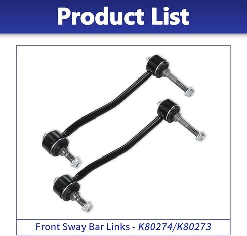 Sway Bar LinK K80273 K80274 مثبت أمامي يسار يمين مجموعة تعليق وصلة نهاية شريط Sway متوافقة مع 2000-2005 Ford Excursion 2000-2004 F-250 F-350 F-450 F-550 Super Duty All 4WD in Kuwait