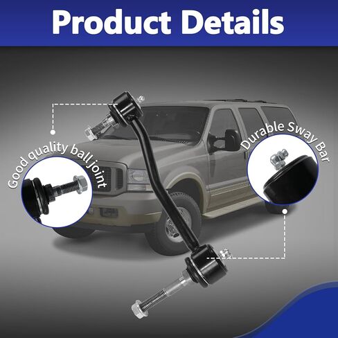Sway Bar LinK K80273 K80274 مثبت أمامي يسار يمين مجموعة تعليق وصلة نهاية شريط Sway متوافقة مع 2000-2005 Ford Excursion 2000-2004 F-250 F-350 F-450 F-550 Super Duty All 4WD in Kuwait