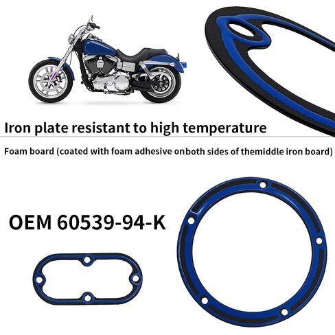 Primary Cover Gasket Kit Clutch Seal Compatible with Dyna & Softail All Models 1994-2006, Low Rider Super Wide Glide Fat Boy Standard Custom Springer Night Train Bad Boy Deuce Deluxe #60539-94-K in Kuwait