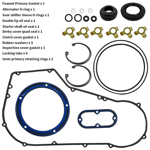 Primary Cover Gasket Kit Clutch Seal Compatible with Dyna & Softail All Models 1994-2006, Low Rider Super Wide Glide Fat Boy Standard Custom Springer Night Train Bad Boy Deuce Deluxe #60539-94-K in Kuwait