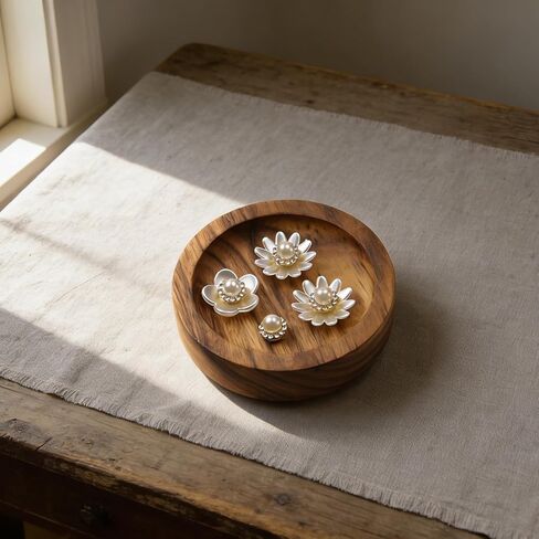 2 Pcs Square Wood Ring Tray Wood Jewelry Dish Plate Jewelry Holder Tray for Ring Holder Storage Organizer 3.94 Inch in Saudi Arabia