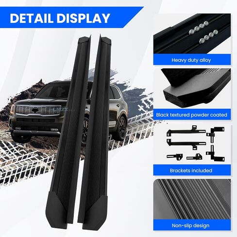 500 LBS Load Running Boards Fit for 2019-2025 Kia Telluride LX EX S SX SX-P X-Pro X-Line, Heavy Duty Black Side Steps Nerf Bars, No Drilling with Mounting Brackets (2PCS) in Saudi Arabia