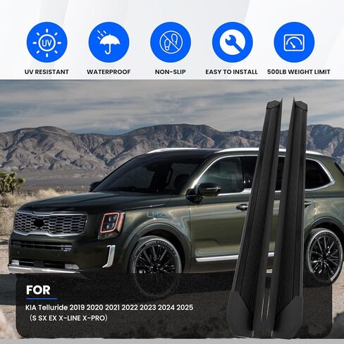 500 LBS Load Running Boards Fit for 2019-2025 Kia Telluride LX EX S SX SX-P X-Pro X-Line, Heavy Duty Black Side Steps Nerf Bars, No Drilling with Mounting Brackets (2PCS) in Saudi Arabia