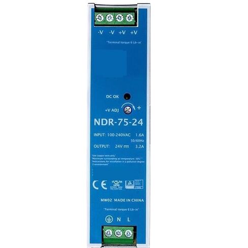1pcs NDR-75-24 24V 3.2A 75W Single Output Industrial DIN Rail Switching Power Supply AC-DC in Saudi Arabia