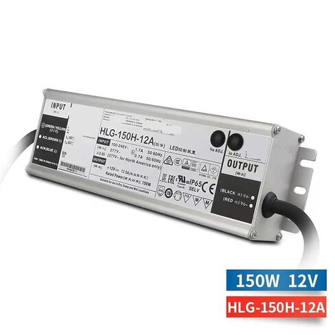 1pcs HLG-150H-12A 12V 12.5A Constant Voltage LED Lighting Driver PFC IP65 AC-DC Power Supply in Saudi Arabia