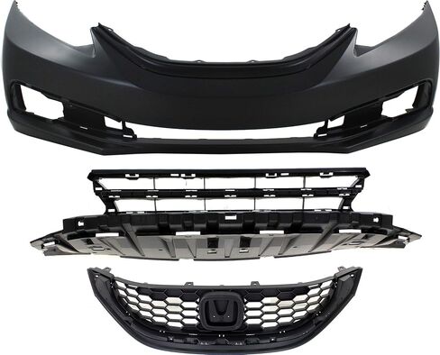 مجموعة غطاء ممتص الصدمات Garage-Pro متوافقة مع طرازات Honda Civic 2013-2015 مع شبكة ممتصة للصدمات وشبكة، 4 أبواب، سيدان، موديلات HF/LX، أمامية in Kuwait