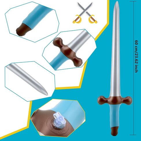 30 Pack 24 Inch Inflatable Sword Toys Inflatable Weapons Blow Up Pirate Sword for Halloween Cosplay Birthday Swimming Pool Party Decor in Saudi Arabia