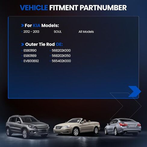 4 قطعة ES80119 ES80118 EV80089 طقم نهاية قضيب الربط الداخلي والخارجي متوافق مع كيا سول 2012-2013 in Kuwait