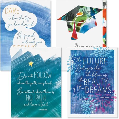 Current Dreams Graduation Cards Pack - Set of 8 (4 Designs), 5 x 7 Inches, Assorted Congrats Grad Set, High School, College in Kuwait