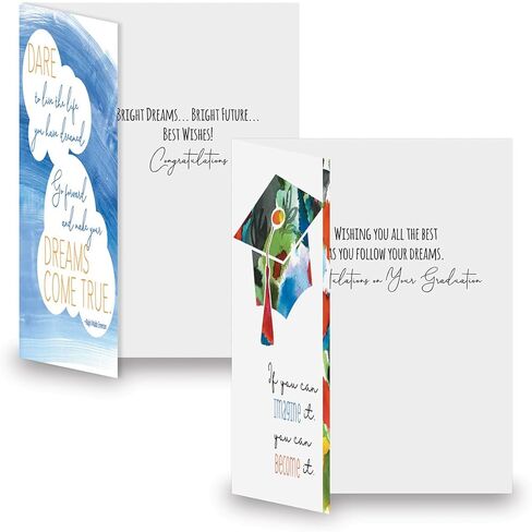 Current Dreams Graduation Cards Pack - Set of 8 (4 Designs), 5 x 7 Inches, Assorted Congrats Grad Set, High School, College in Kuwait