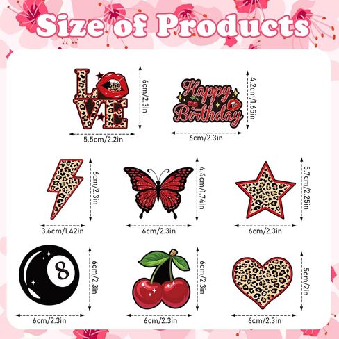 Cheetah Print Birthday Decorations - 48 Pcs Red Cheetah Cherry Cupcake Toppers Set Decorations, Leopard Cherry Dessert Decor for Birthday Party Bachelorette Wedding in Saudi Arabia