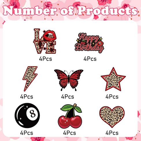 Cheetah Print Birthday Decorations - 48 Pcs Red Cheetah Cherry Cupcake Toppers Set Decorations, Leopard Cherry Dessert Decor for Birthday Party Bachelorette Wedding in Saudi Arabia
