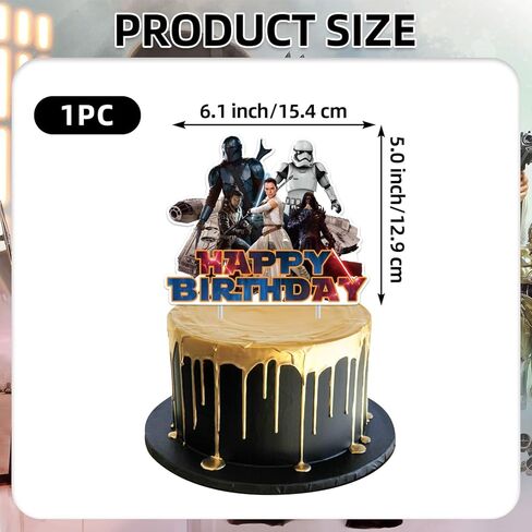 25Pcs Star Wars Birthday Party Supplies Pack Includes 1 Cake Topper 24 Cupcake Toppers for Star Wars Party Supplies in Saudi Arabia
