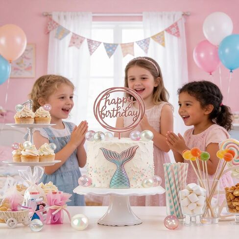 61PCS Bubble Balls Cake Toppers Mini Balloon Pearl Balls Happy Birthday Cupcake Cake Insert Topper for Birthday Party Wedding Decoration in Saudi Arabia